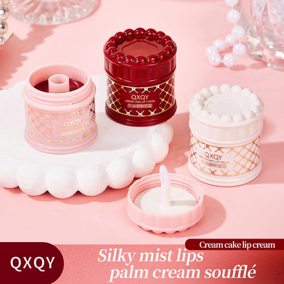 QXQY Cream Cake Lip Gloss, delicate texture, natural makeup, with lip brush lipstick cream