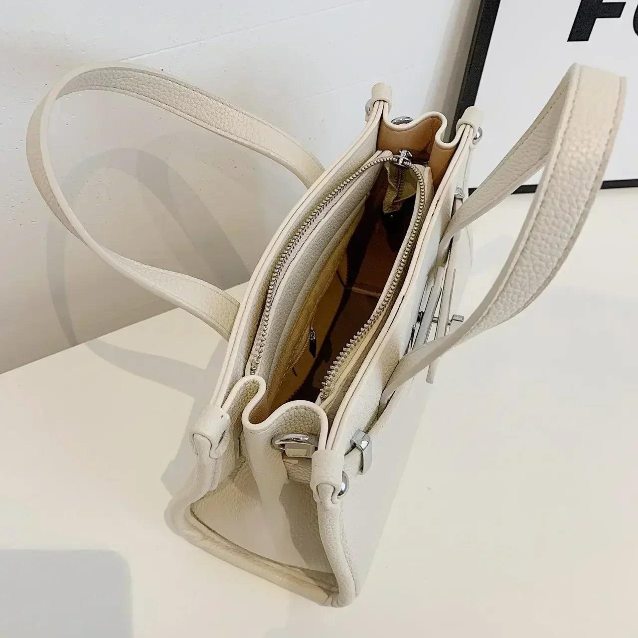 Designer ladies tote bag with leather handles elegant crossbody shoulder for work and travel