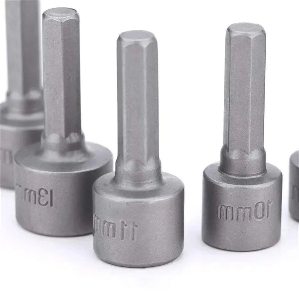 9pcs Power Hand Driver Drill Tools Set 5-13mm Metric Socket Wrench Set Power Nuts Driver Socket 1/4" Hex Shank Drill Bit Set