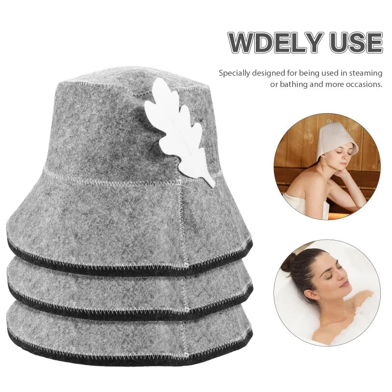 Felt Sauna Hat Portable Lightweight Bath Cap For Women Shower Spa Accessories Sweat Sauna Room Hat Travel