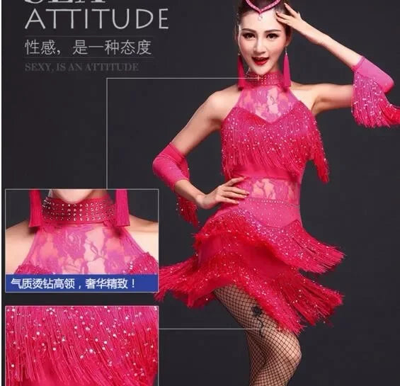 New Latin Dance Dress Women/Girls/Lady New Sexy Fringe Salsa/Ballroom/Tango/Cha Cha/Rumba/Samba/Latin Dresses For Dancing