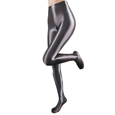 Glossy Shiny Leggings For Women's Ultra-thin Color Glossy Jumpsuit Leggings Dance Yoga Pants Smooth Surface Sports Leggings
