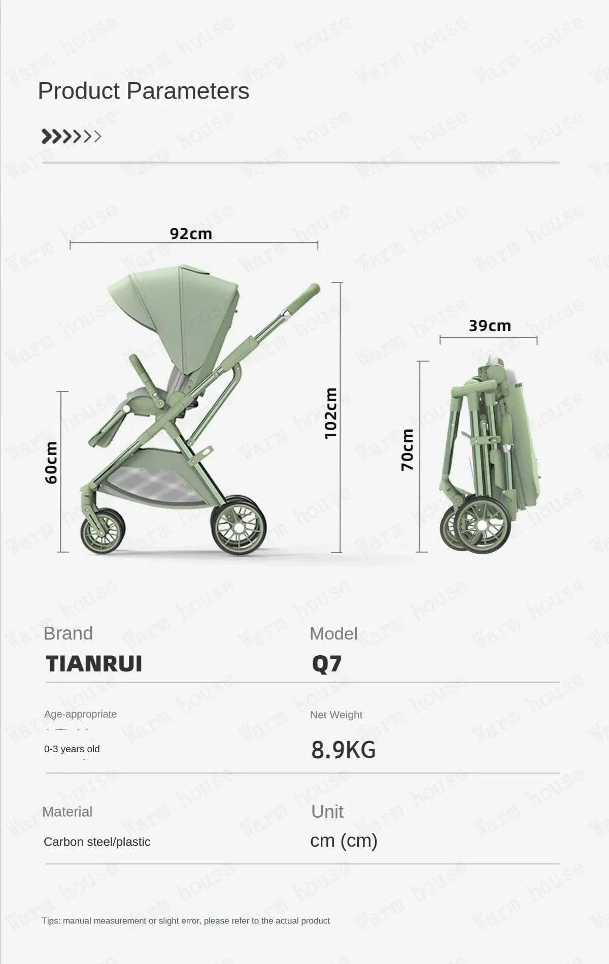 Portable High-view Baby Stroller Two-way Portable Baby Stroller Foldable Children's Four-wheel Baby Stroller 0-3 Years Old