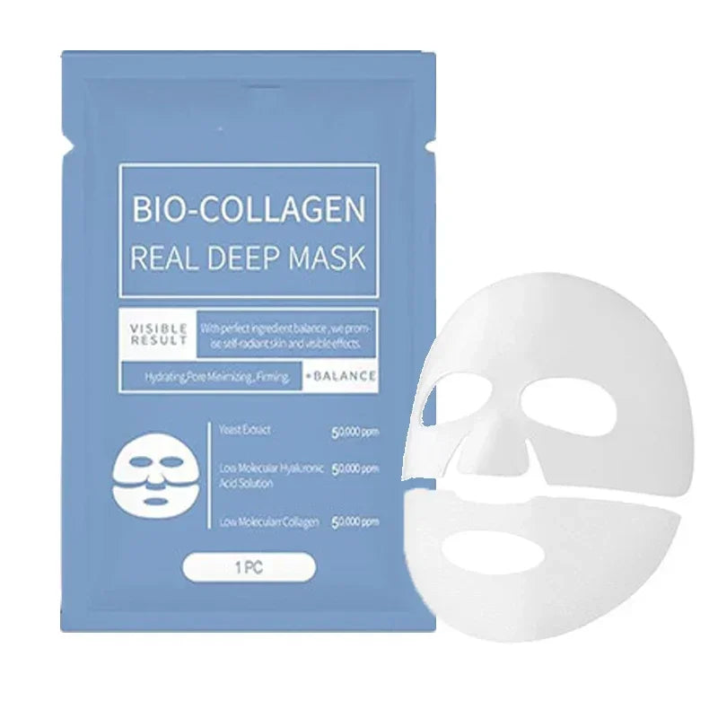 Absorbable Bio Collagen Face Mask Shrink Pores Deep Hydrating Overnight Mask Moisturizing Refreshing Brightening Face Skin Care