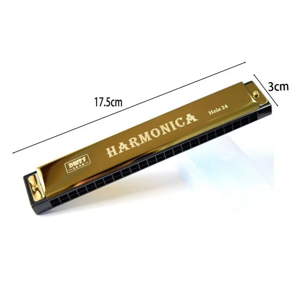 Double Row 24 Hole Harmonica Professional Play Blues Harmonica Tremolo Harmonica Beginner Jazz Folk Harmonicas Blues Rock