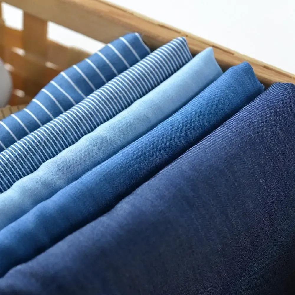 Home Textile Girl Gift Toys Cotton Fabric Handmade Doll Cloth DIY Dress Materials Bedding Sewing Washed Denim Clothes