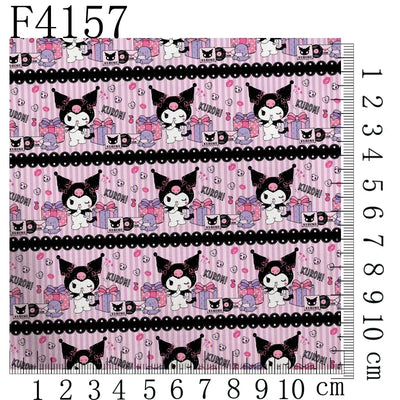 Cartoon Kuromi printed polyester cotton Fabric Clothes Patchwork Quilting DIY pet cloth bag fabric F4158