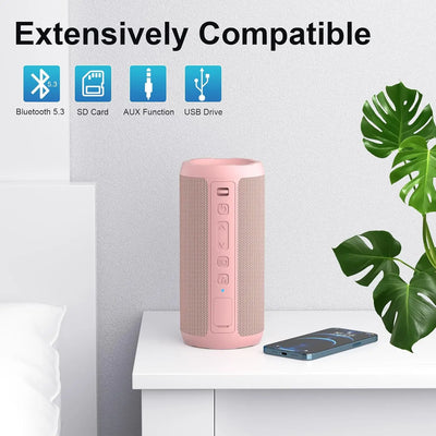 Ortizan Portable Party Speaker with Beat-Synced RGB Light, Powerful Sound and Deep Bass,TWS Stereo Pairing,IPX7 Waterproof