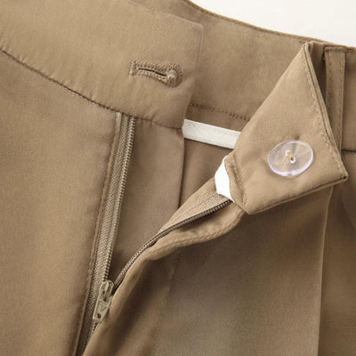 TRAF Women's Pants High Waist Wide Leg Pants with Belt Satin Long Trousers Pockets Casual Baggy Pants Summer Elegant Lady Pants