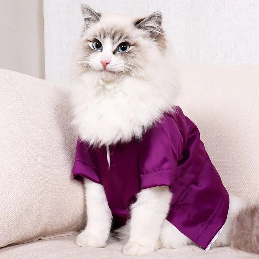 Fashionable Pet Clothes Summer Shirt Cat Wear Silk Dazzle Breathable Thin Non-Stick Fur Traditional Chinese Garments Cat Dresses