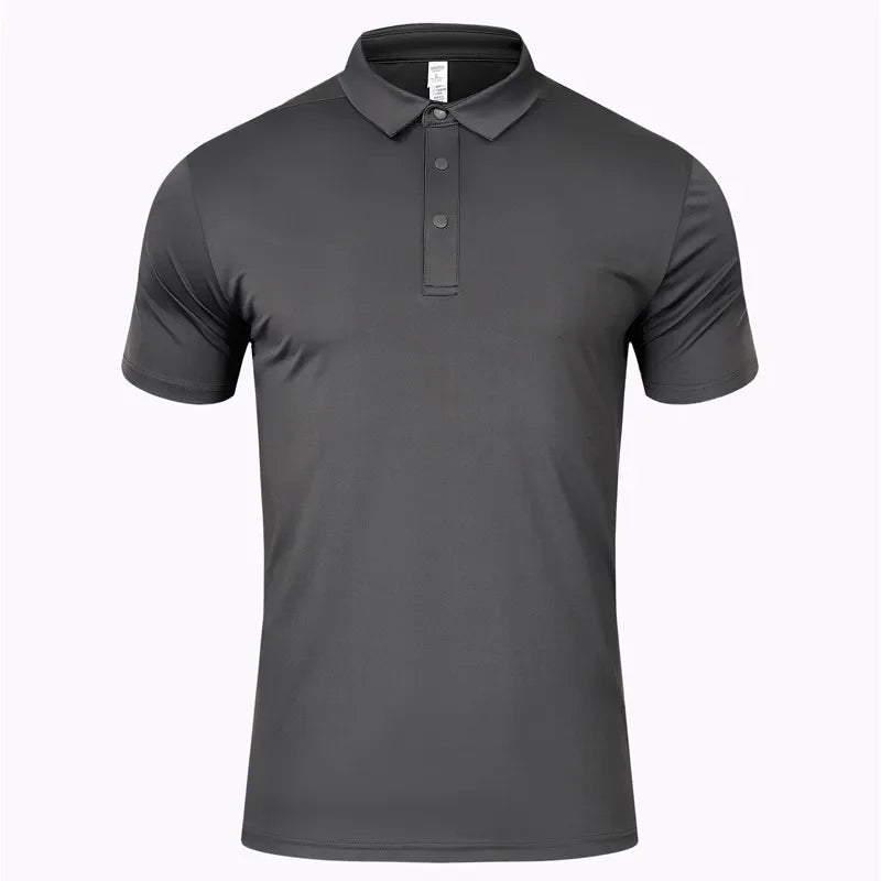 Summer Sports Polo T-shirts Men Solid Color Straining T-shirts Breathable Comfortable Short Sleeve