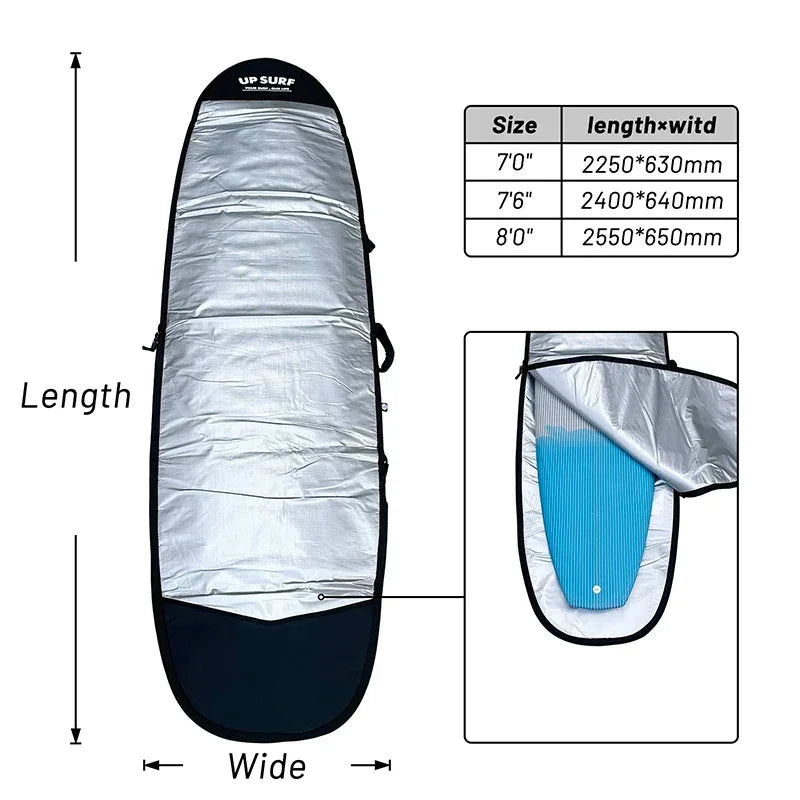 Surfing Board Bag High Quality Funboard Protective Travel Bag 7.0/7.6/8.0 Easy Carry Wakesurf Board Bag Have Strap