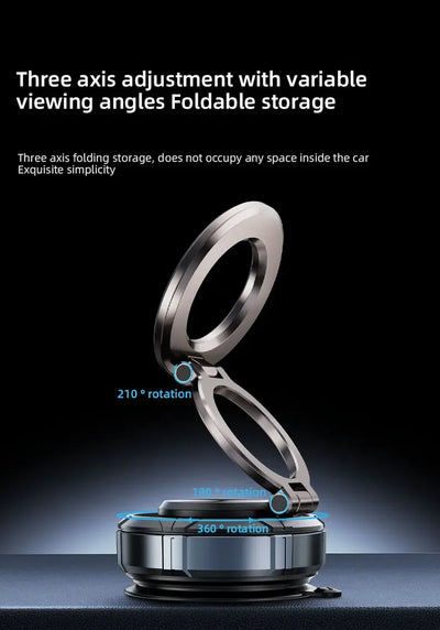 Magnetic Phone Holder Car Mount for MagSafe Enhanced Vacuum Suction Cup 360° Adjustable Cell Phone Accessorie for iPhone Android