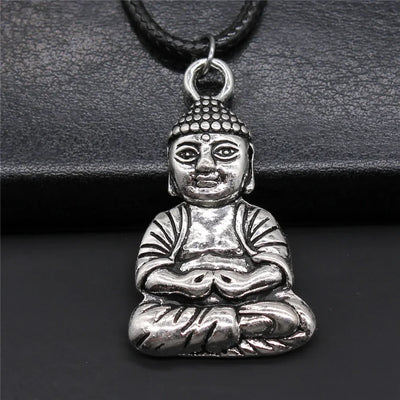 Religious Necklace Buddhist Buddha Statue God Buddha Necklace Charm Buddhist Meditation Hinduism Zazen Necklace
