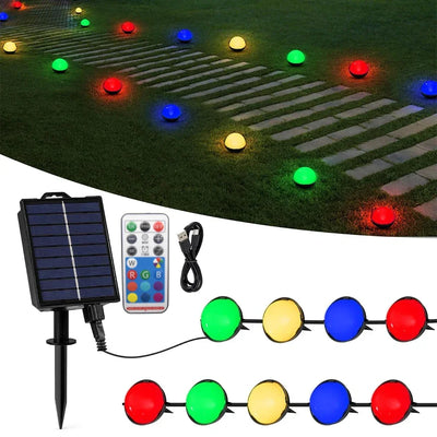 Solar Outdoor Landscape Lighting 25 LED 10M Pathway Lights with Remote for Patio Pathway Lawn Yard Driveway Walkway Driveway