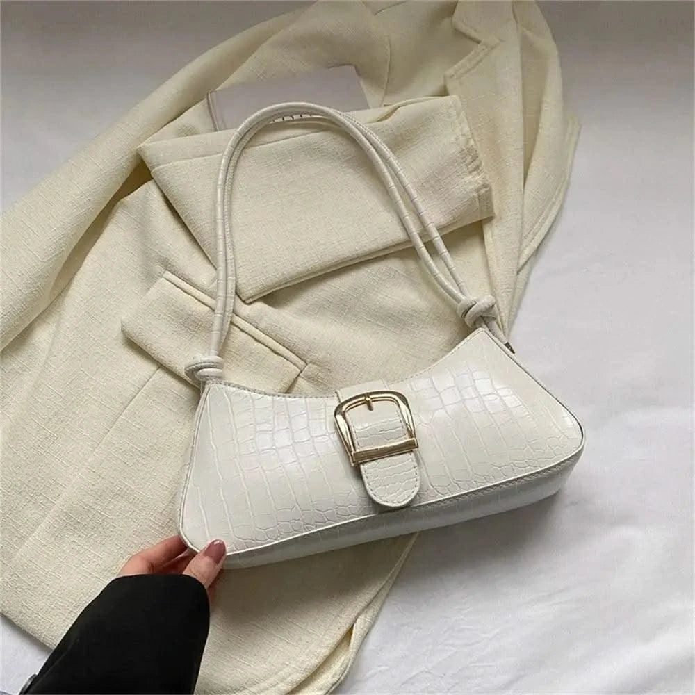 Women Stylish PU Leather Sling Bag Solid Colour Zipper