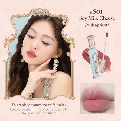 Beauty Glazed  Mirror Flower Lip Gloss  Lipstick Strawberry Rococo Collection Little Angel Lip Cream Lipstick 3.5g