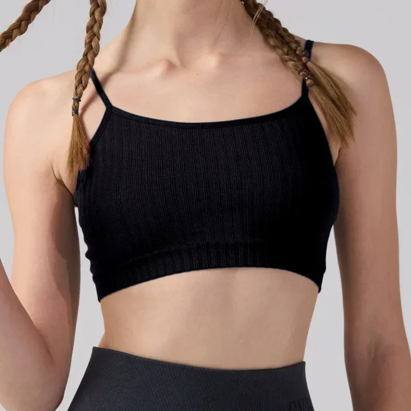 Women's Spaghetti Thin Strap Workout Yoga Gym Fitness Sport Bras