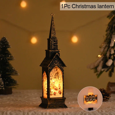 Christmas LED Night Light Santa Claus Snowman Lantern Lamp Table Ornament Christmas Decoration for Home Xmas Navidad Gifts