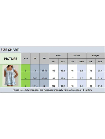 Women's Floral Print Mini Dress Short Sleeve Square Neck Ruffle Hem Babydoll Dress Casual Dress Y2k Gingham Streetwear