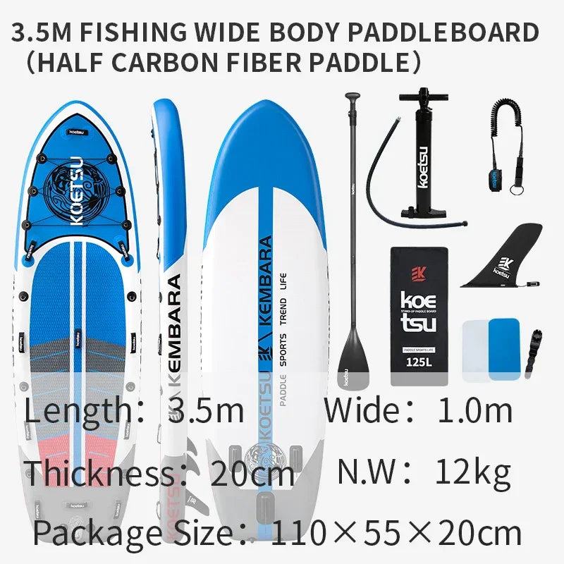 koetsu Wide Body Inflatable Stand Up Paddle Board SUP Board 3 to 5 people Padding Water Parents and Children PVC Wakeboard