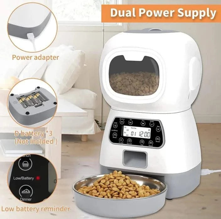 Portable Durable Safety 3.5l Smart Pet Feeder Automatic Feeder Timed Manual Feeder