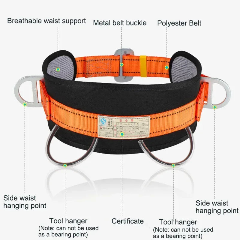 2.1mProfessional Safety Climbing Belt Downhill Harness  Rescue Belay Device Equipment Suitable For Rock Climbing Mountaineering