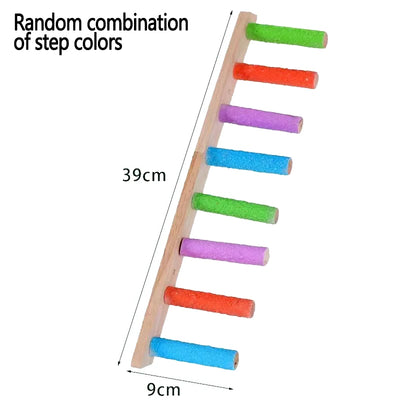 4/6/8 Step Bird Climbing Ladder Parrot Toy Ladder Bird Interaction Fun Climbing Toys Wooden Exercise Rack
