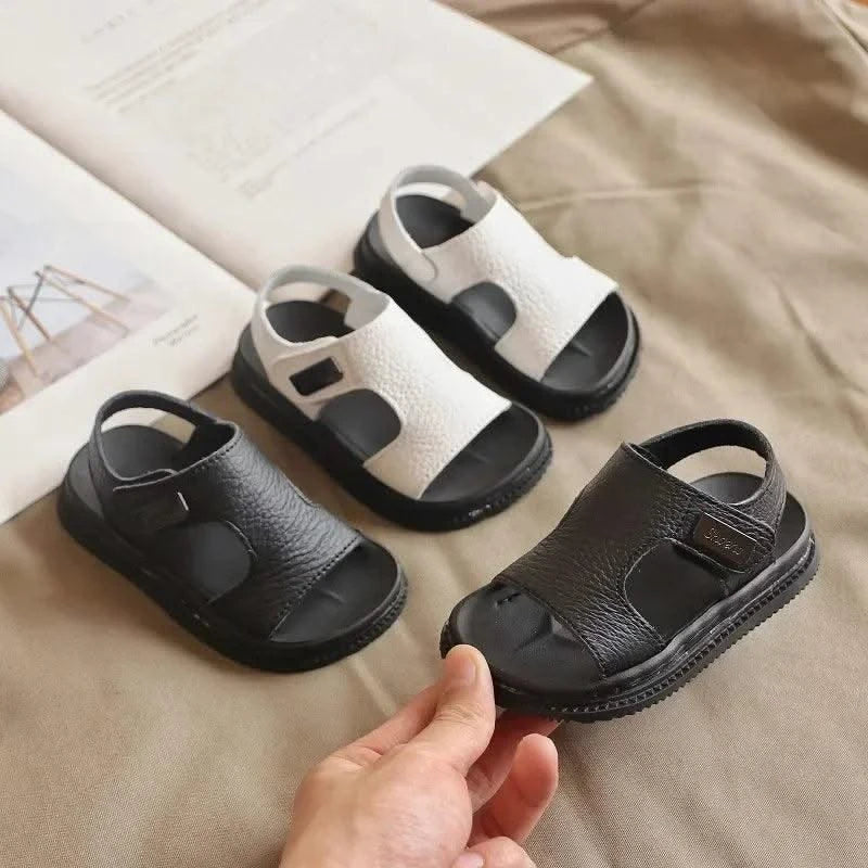 Children's Sandals Fashion Boys' New Summer Middle and Small Children's Soft Sole Baby Anti slip Open Toe Beach Shoes