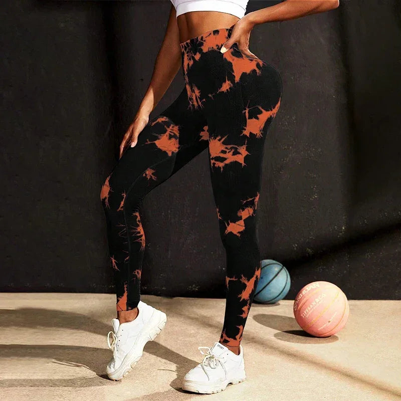 Tie Dye Workout Seamless Leggings for Women