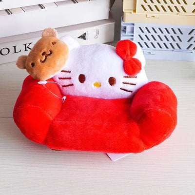 Labubu Doll Mini Sofa with Storage Bag Kawaii 17cm V1 V2 Labubu Transparent Crossbody Bag Cute Plush Doll Accessories Toy Gifts