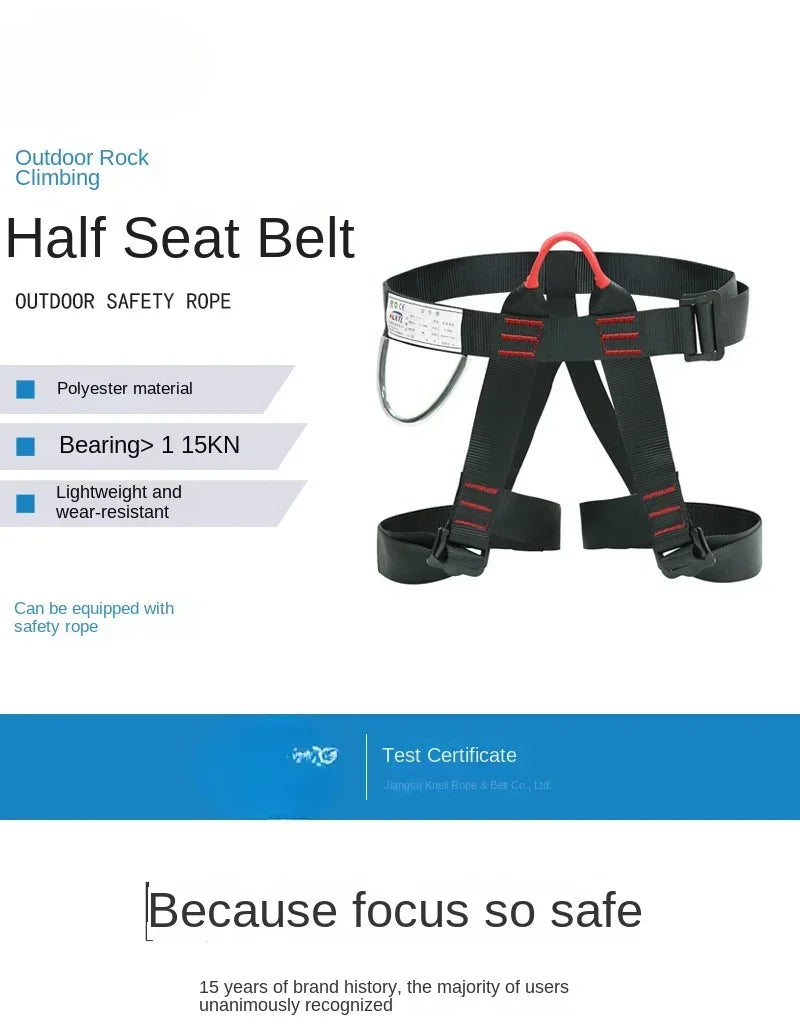 Outdoor Harness Sports Rock Climbing Half-Body Harness Waist Support Safety Belt Aerial Survival Mountain Tools