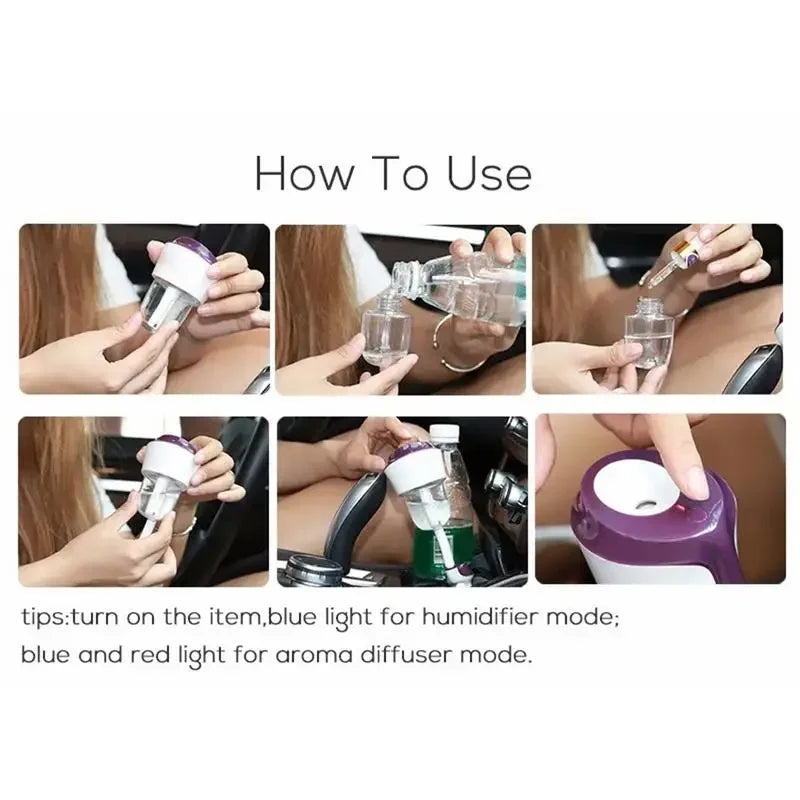 Car Humidifier Diffuser Small USB Air Scent Humidifier Vehicle Fragrance Oil USB Scent Mist Purifier Aromatherapy For Workplace