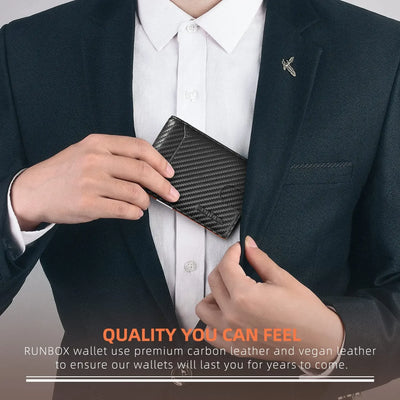 Slim Wallets for Men - Leather Money Clip Mens Wallet - RFID Blocking Front Pocket Bifold Wallet - Minimalist Credit Card Holder