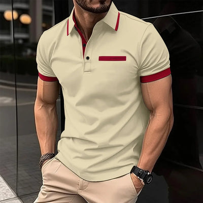 Solid Coloured Printed Polo Men's Clothing Simple 3D Print T-shirts for Men Breathable Men's Short Sleeve Polo Casual Loose Tops