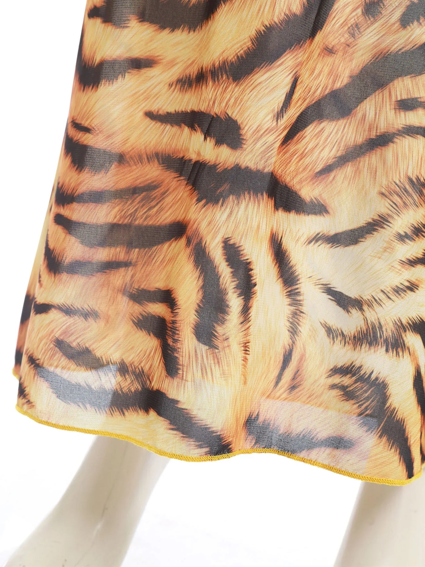 Womens Sheer Mesh Fishtail Wrap Hip Long Skirt Printed Leopard Maxi Skirt Female Vintage Costume High Waist Bodycon Cover Up