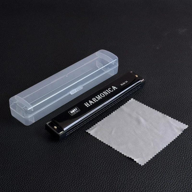 24 Hole Metal Harmonica Children's Early Education Instrument Self-learning Introductory Chromatic Color Double Row Harmonica