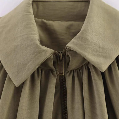 Fashion Bomber Jackets Coats For Women Turn-down Collar