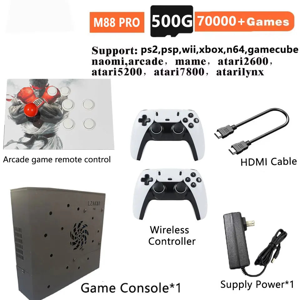 Retro Gaming Console 70000+ Games 500GB T8 Loaded For Wii PS2 DC PSP GAMECUBE Plug-and-Play On TV Windows 11 Children's Gift