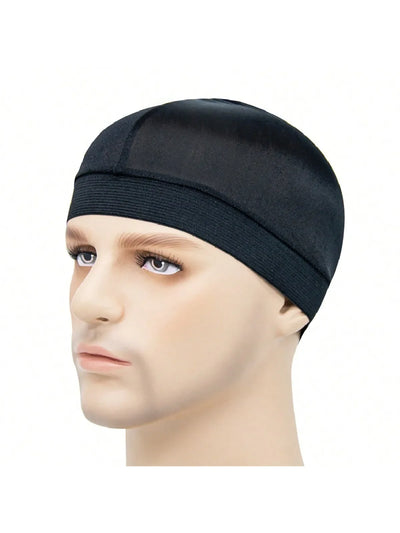 Dome Wave Cap Silk Bonnet Satin Elastic Breathable Turban Hat Hair Headwear Bonnets Hats Fedoras Beanie For Adult