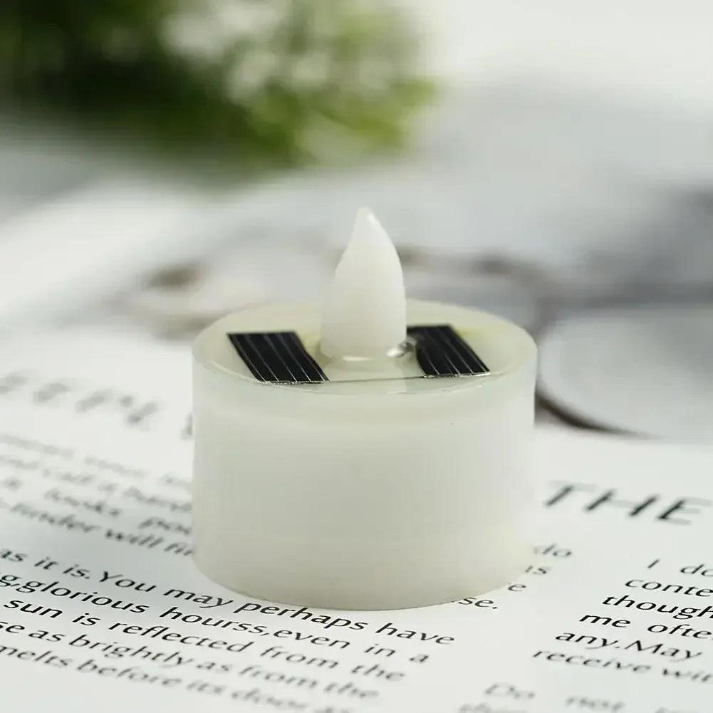 Solar candle tea lamp smokeless simulation led electronic outdoor christmas halloween wax