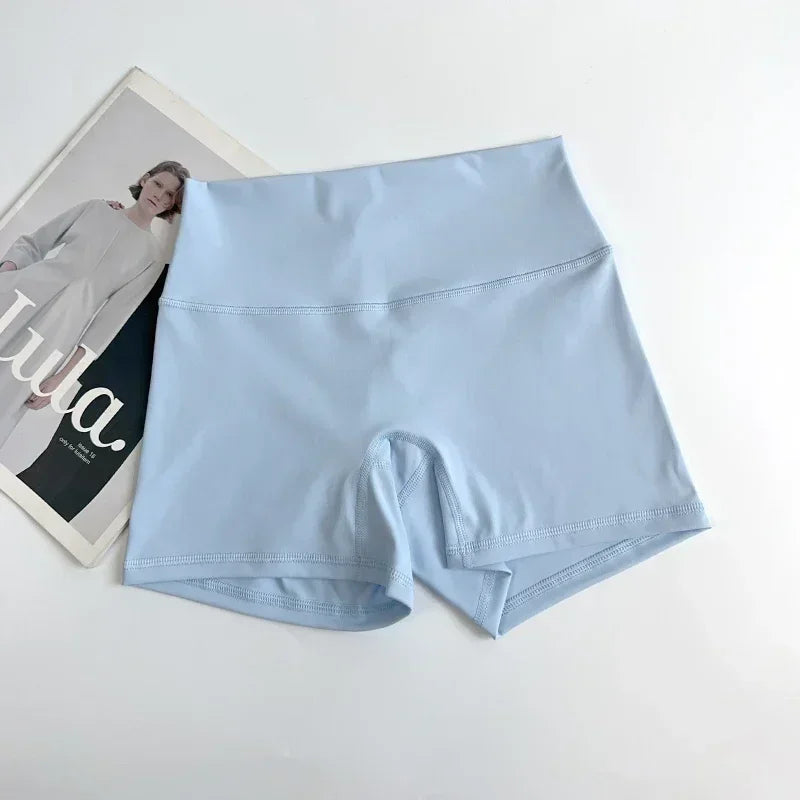 Women Sports Biker Shorts Women Naked Feeling High Waist Yoga Shorts Push Up Fitness Leggings Tummy Control Yoga Slim Shorts🩳👍