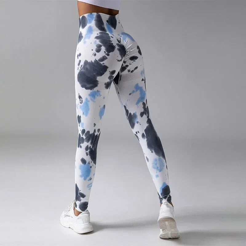 Seamless Tie Dye Leggings For Women