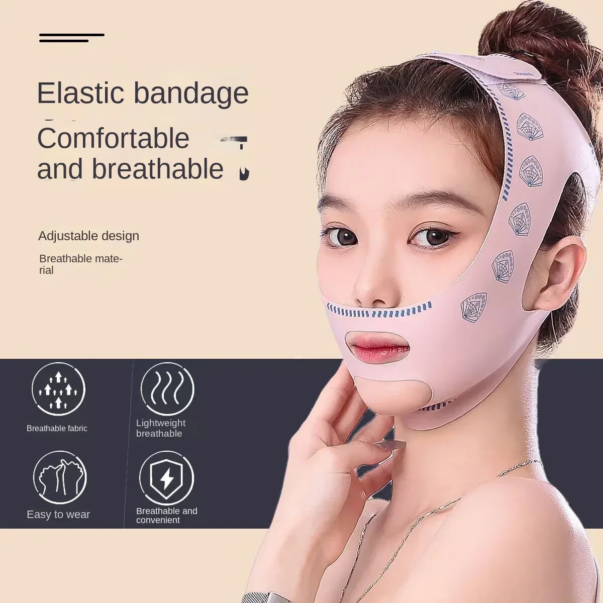 Face slimming bandage v face lifting tighten facial nasolabial folds double chin to improve sleep facial engraving mask lifting