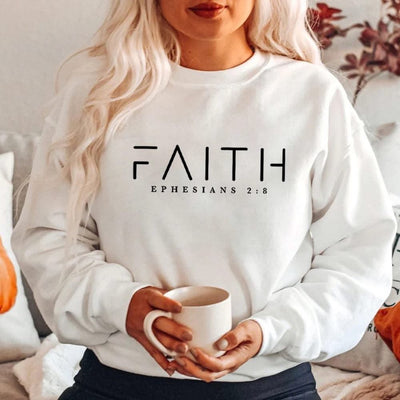 Trendy Faith Sweatshirt Bible Verse Shirt Christian For Women