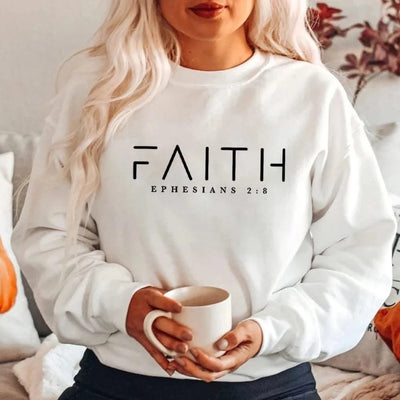Trendy Faith Sweatshirt Bible Verse Shirt Christian For Women