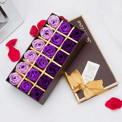 Romantic 18pcs Soap Rose Flowers Gift Box Luxury Soap Flower Gifts Birthday Party Valentine's Wedding Creative Soap Flowers