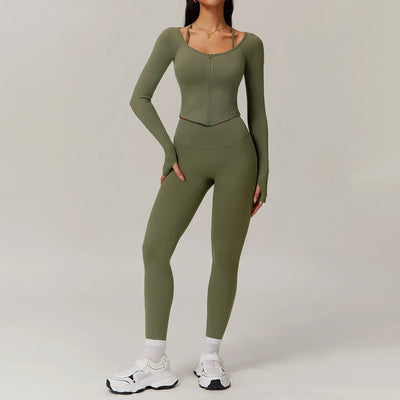 Ultra Premium 2PCS Women Tracksuits Yoga Set Long Sleeve