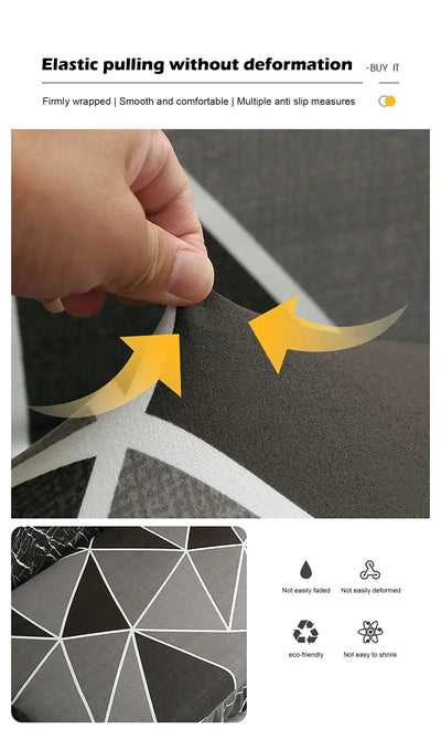 1/2/3Seater Sofa Bed Cover with Elastic Printing Seat Cover Armless Sofa Bed Cover Sofa Covers for Living Room Home Decor