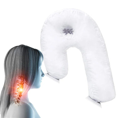 Contour Pillow with Ear Pocket, Great for Sleeping on the Side, Neck, Shoulder and Back Pain Relief, Home and Travel